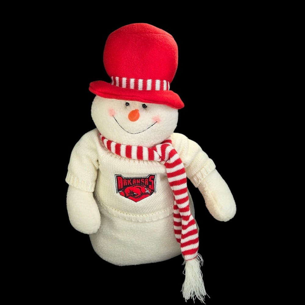 University of Arkansas Razorbacks 18 Inch Snowman Plush Christmas NCAA College